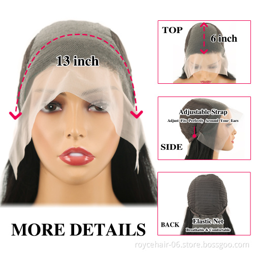 Wholesale Glueless Lace Wig Vendor Peruvian Virgin Human Hair Deep Wave Curly 13x6 Transparent Lace Front Wig With Baby Hair